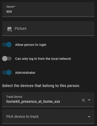 Ajout du device_tracker à un utilisateur sous Home Assistant
